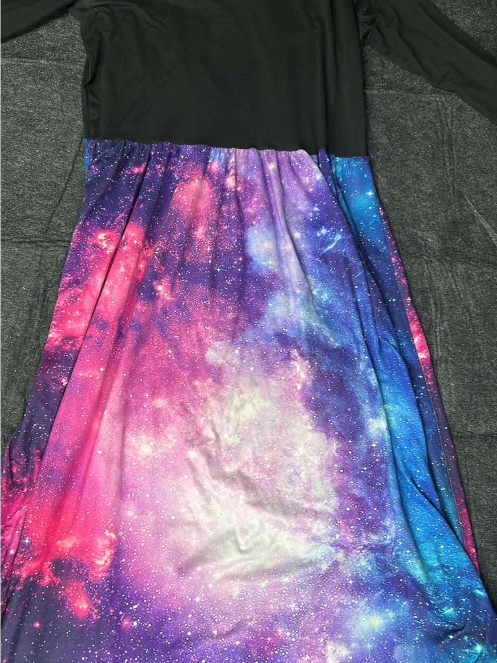 Girl’s Galaxy Print Maxi dress - Black & Multicolor